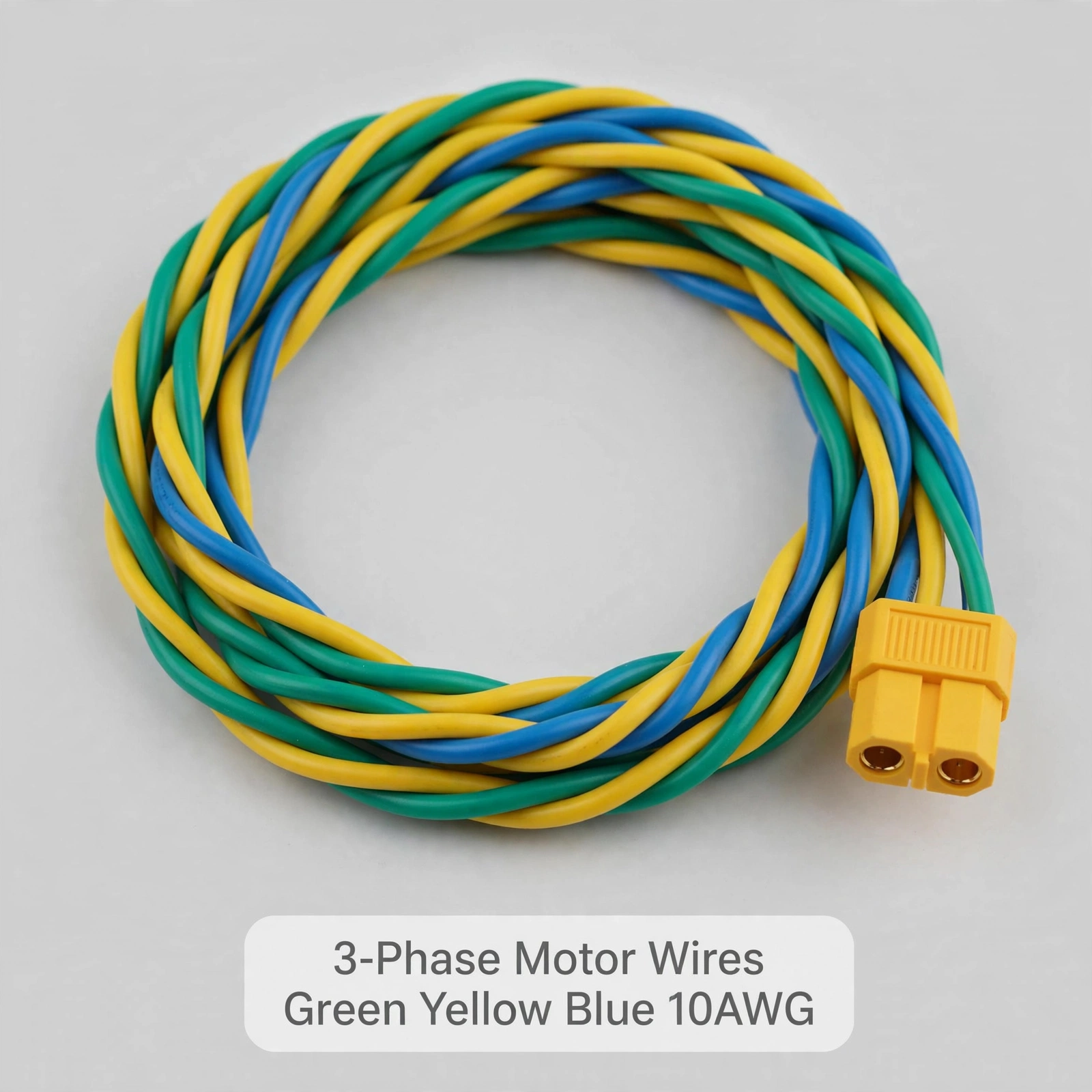 3-Phase Motor Wires Green Yellow Blue 10AWG