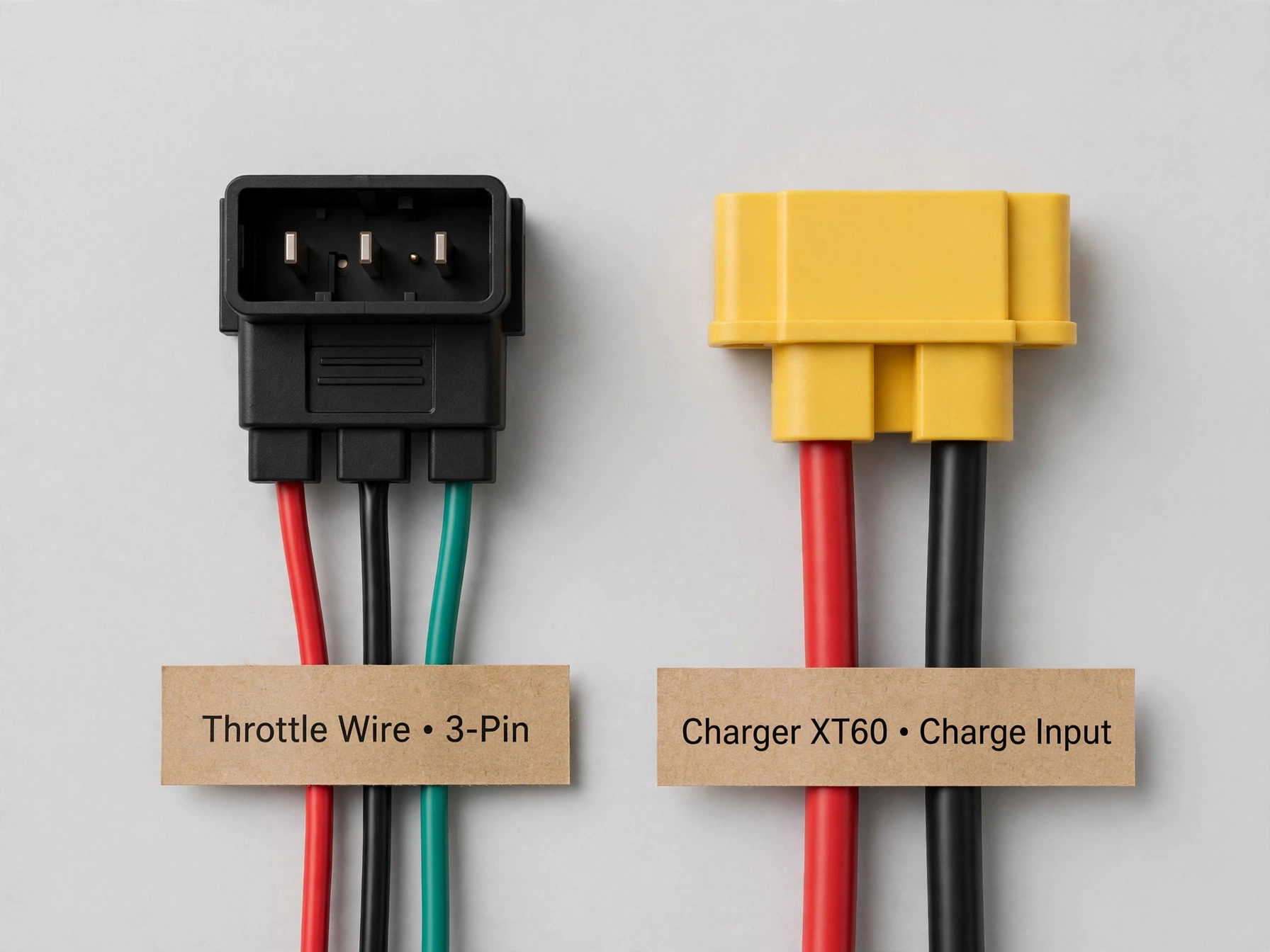 Throttle Wire 3-Pin and Charger XT60 Charge Input